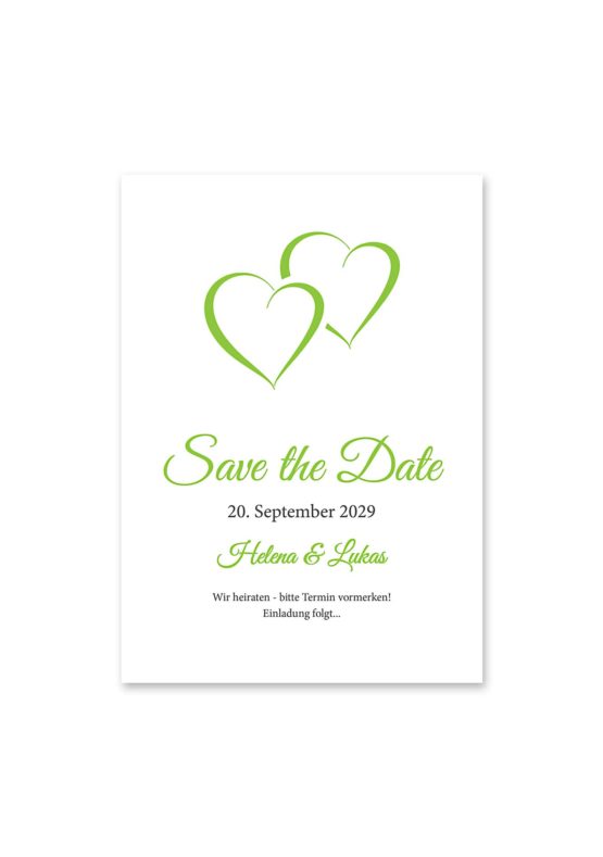 save the date vintage herz herzen doppelherz liebe grün hochzeitsgrafik onlineshop papeterie