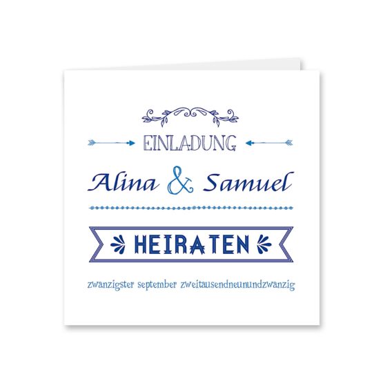 einladung ornamente vintage blau hochzeitsgrafik onlineshop papeterie