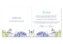 einladung vintage logo monogramm blumenkranz hortensien kirschblüten blau grün creme hochzeitsgrafik onlineshop papeterie