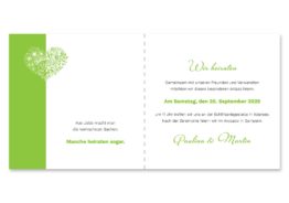 einladung elegant herz ornament grün stilvoll hochzeitsgrafik onlineshop papeterie
