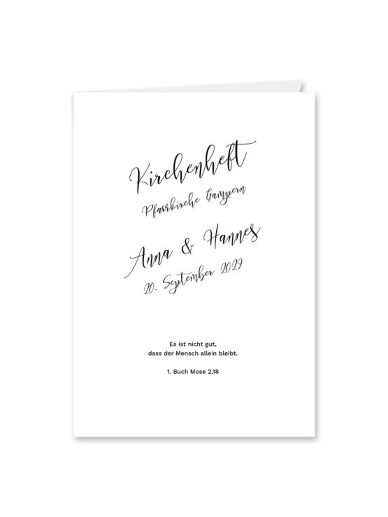 kirchenheft klappkarte hochzeit kalligrafie calligraphy lettering hochzeitsgrafik onlineshop papeterie