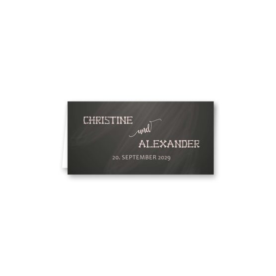 tischkarte klappkarte hochzeit vintage schlüssel chalkboard schwarz weiß skelett lichterketten luster hochzeitsgrafik onlineshop papeterie