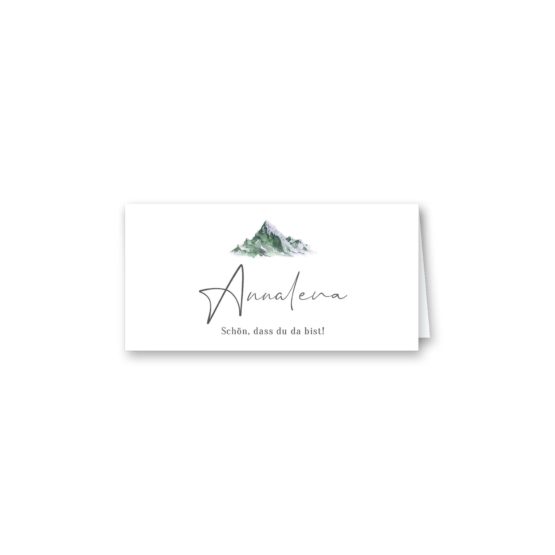 tischkarte klappkarte hochzeit vintage landschaft berg berge aquarell hochzeitsgrafik onlineshop papeterie