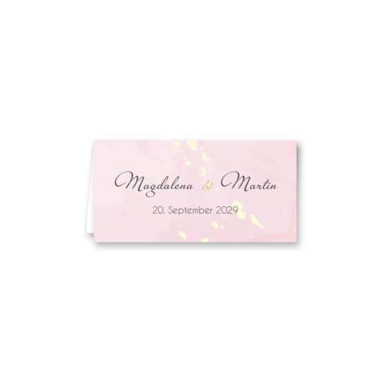 tischkarte klappkarte hochzeit vintage watercolor gold rosa aquarell hochzeitsgrafik onlineshop papeterie